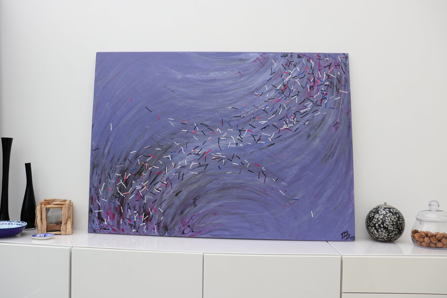 Schilderij Purple Wave 100 x 140 cm