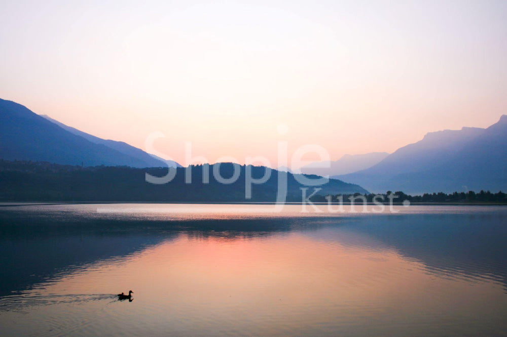 Sunset Caldonazzo op canvas - Shop je kunst
