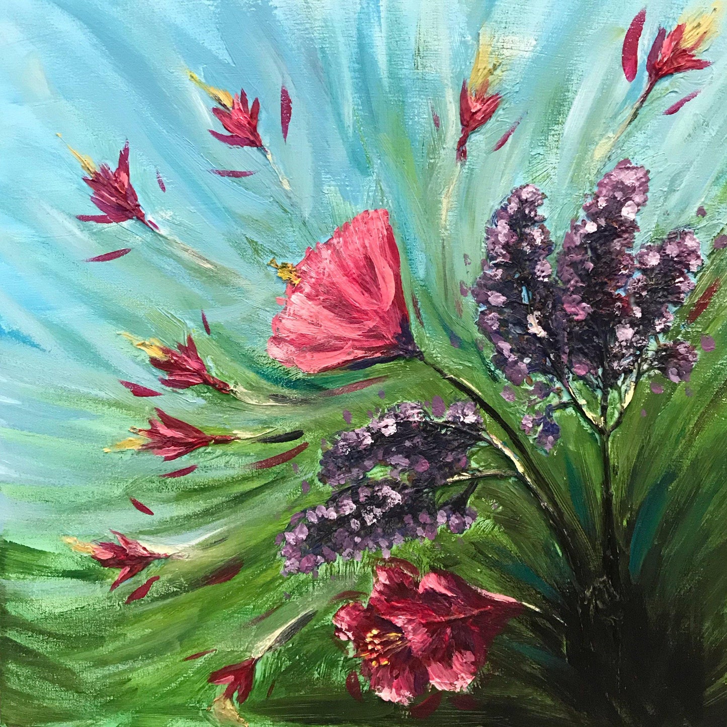 Zomerse bloemen 50 x 50 cm - Shop je kunst