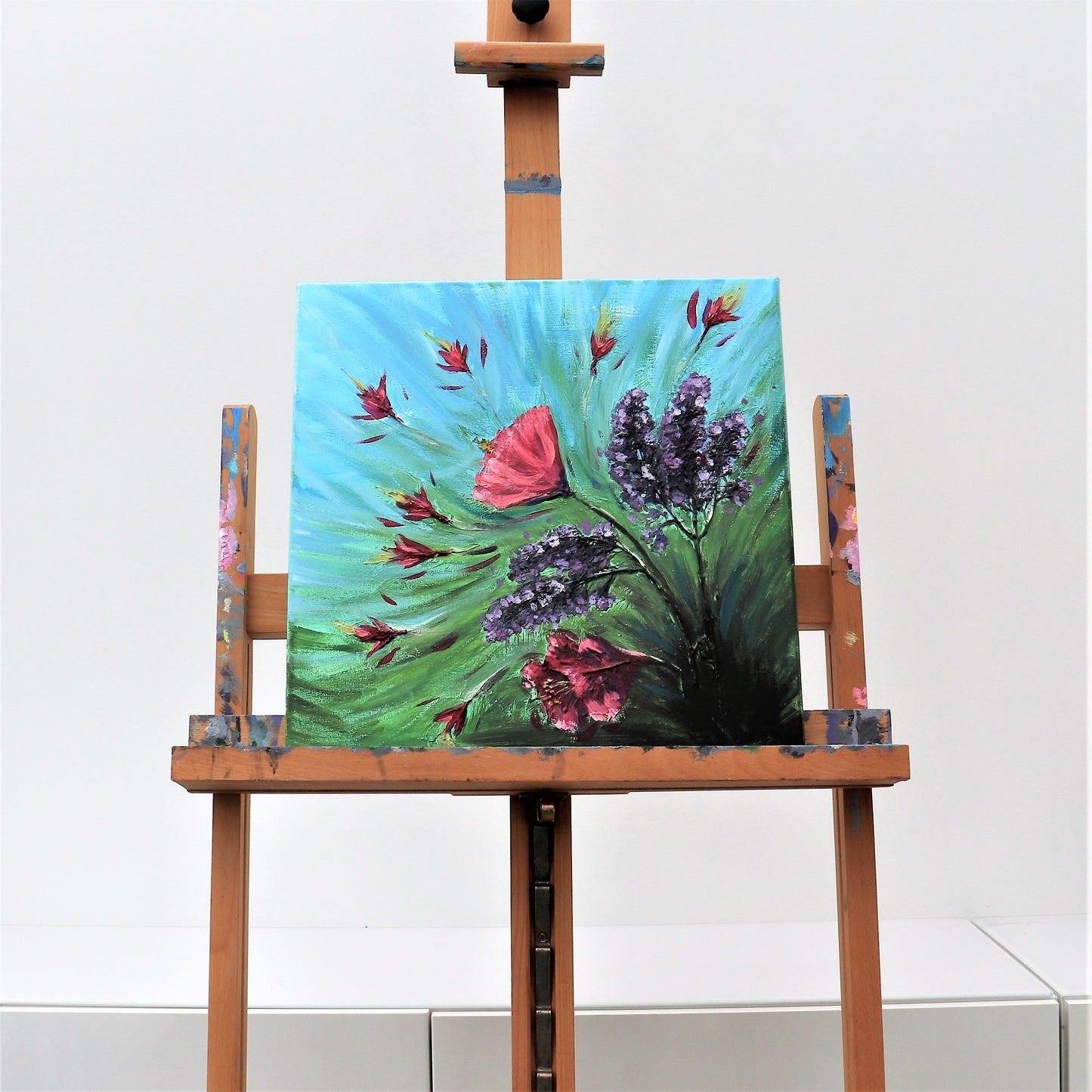 Schilderij Zomerse bloemen 50 x 50 cm