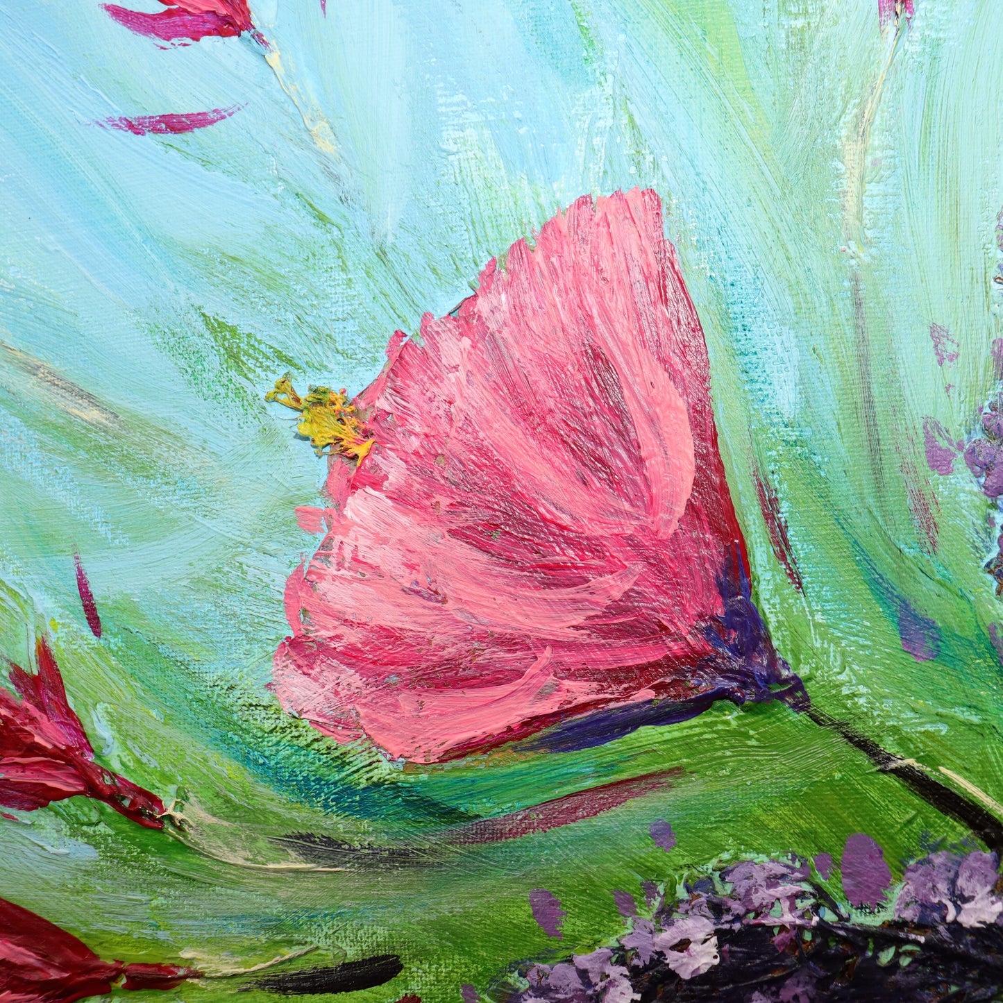 Schilderij Zomerse bloemen 50 x 50 cm